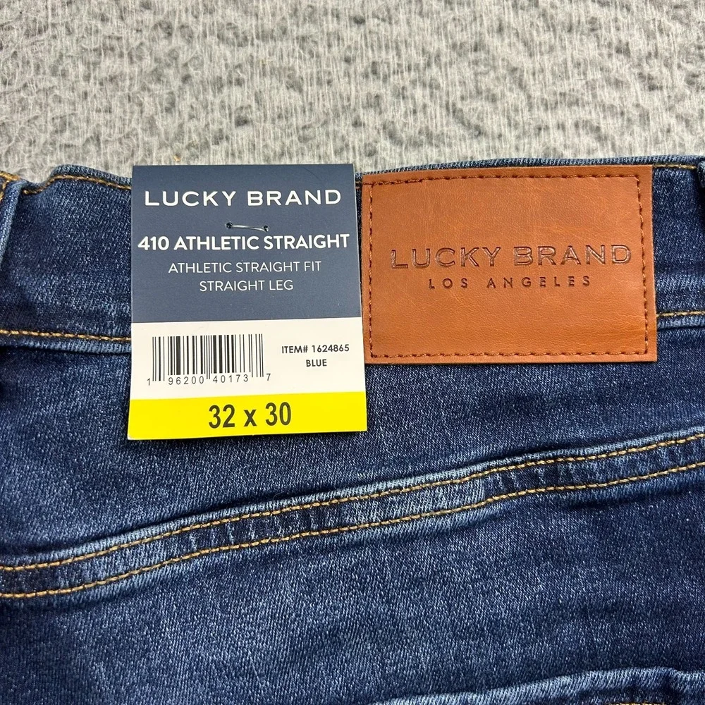 New Lucky Brand Jeans Mens 32x30 Blue 410 Athletic Straight Casual Denim